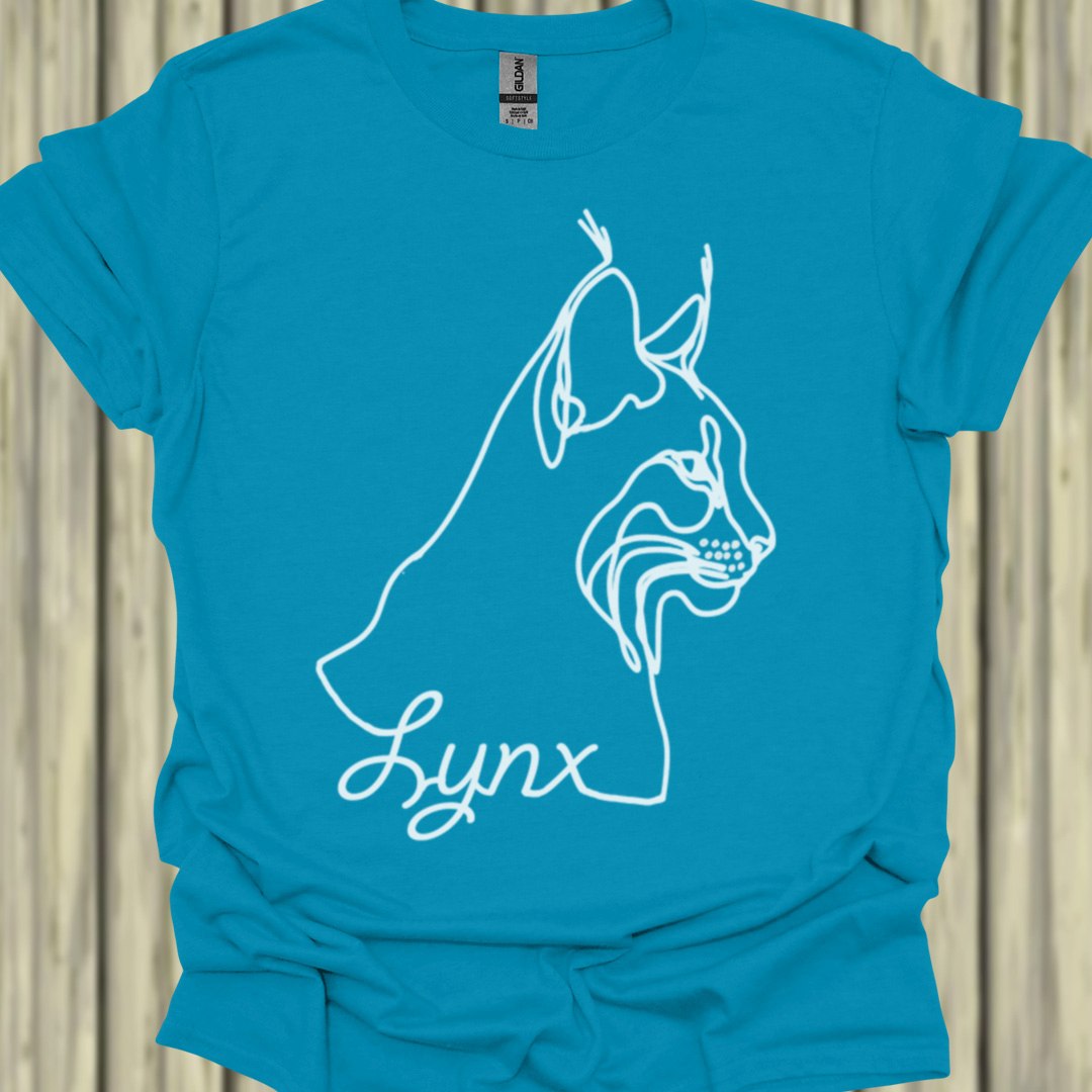 Lynx lijntekening wit T‑Shirt