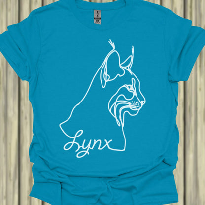 Lynx lijntekening wit T‑Shirt