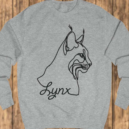 Lynx line drawing black sweatshirt