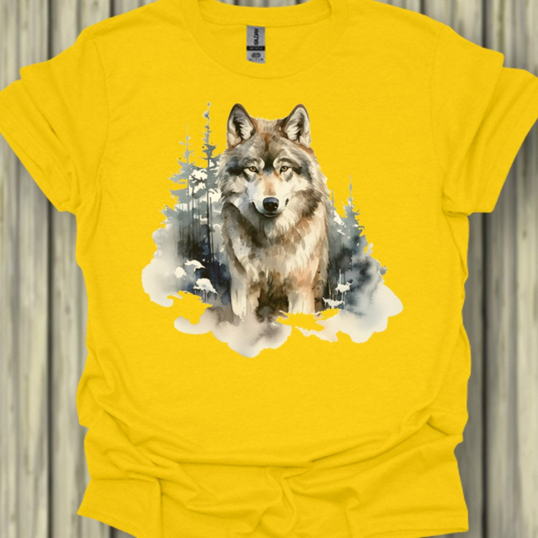 Wolf bosachtergrond trendy T-shirt