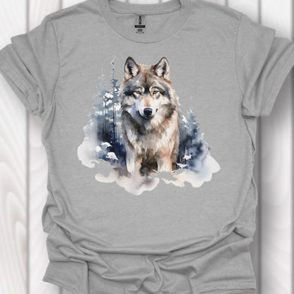 Wolf bosachtergrond tijdloos T-shirt