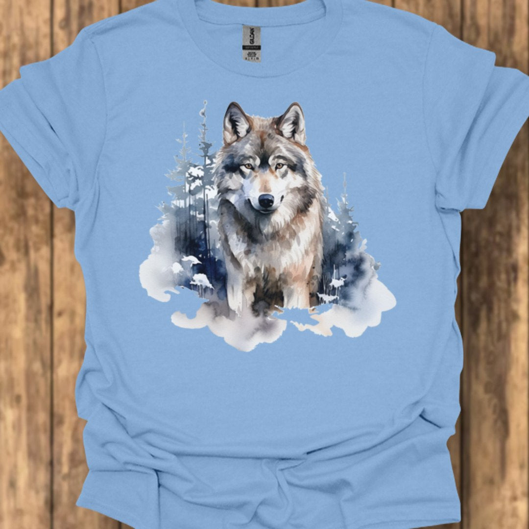 Wolf bosachtergrond trendy T-shirt