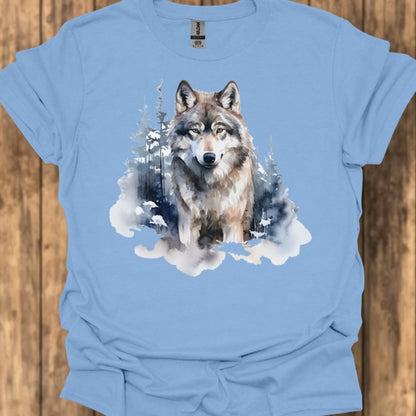 Wolf bosachtergrond trendy T-shirt