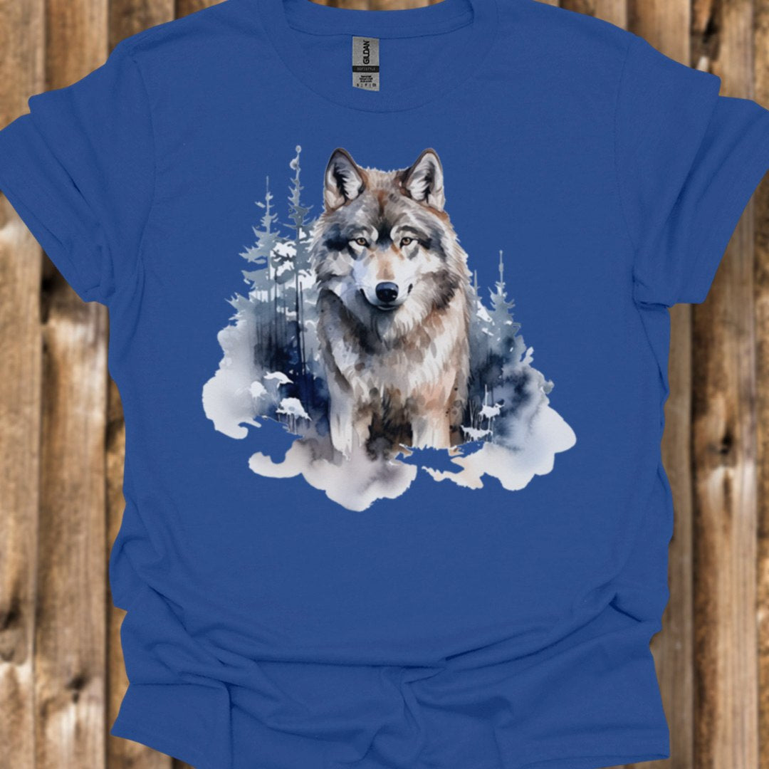 Wolf bosachtergrond trendy T-shirt