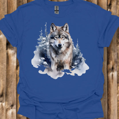 Wolf bosachtergrond trendy T-shirt