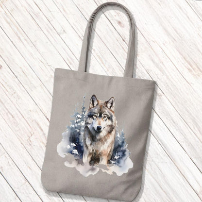 Tote Bag Wolf Bosachtergrond