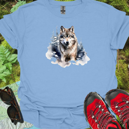 Wolf bosachtergrond trendy T-shirt