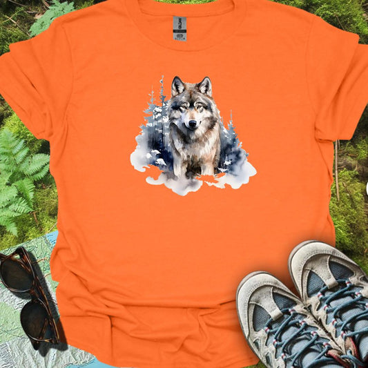 Wolf bosachtergrond trendy T-shirt