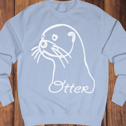 Otter lijntekening wit sweatshirt