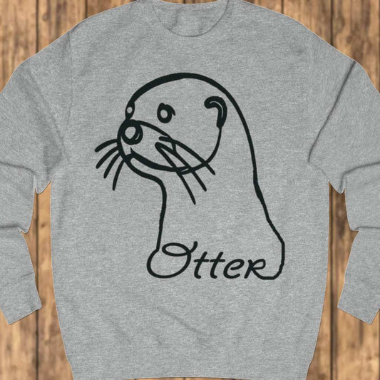 Otter lijntekening zwart sweatshirt