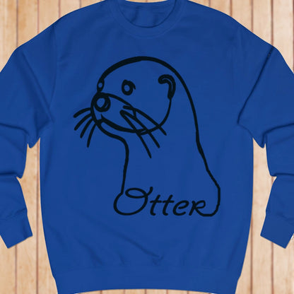Otter lijntekening zwart sweatshirt