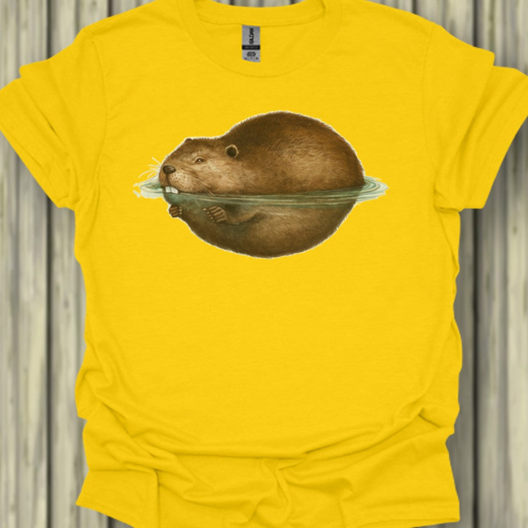 Floating beaver trendy T-shirt