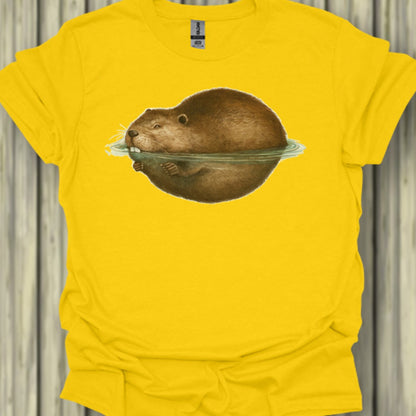 Floating beaver trendy T-shirt