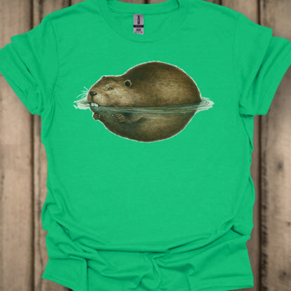 Floating beaver trendy T-shirt
