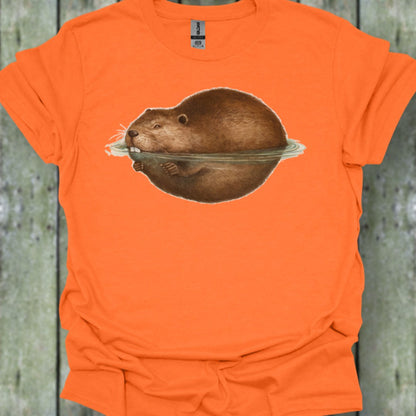 Floating beaver trendy T-shirt