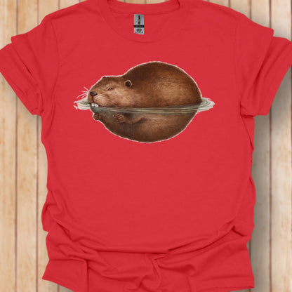 Floating beaver trendy T-shirt