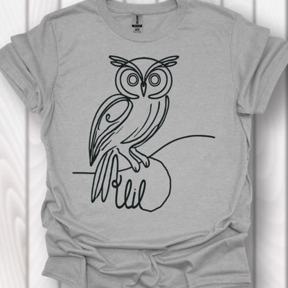Uil lijntekening zwart T‑Shirt