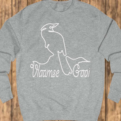 Eurasian jay line drawing white sweatshirt