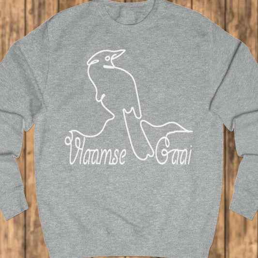 Eurasian jay line drawing white sweatshirt