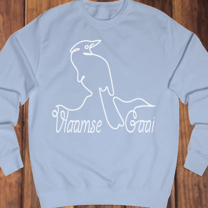 Eurasian jay line drawing white sweatshirt