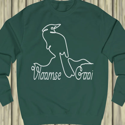Eurasian jay line drawing white sweatshirt
