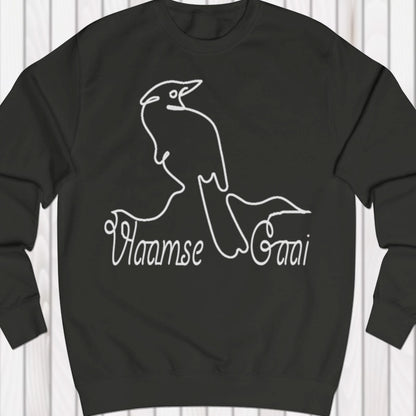 Eurasian jay line drawing white sweatshirt
