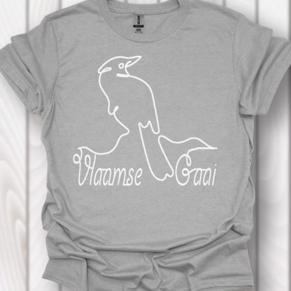 Vlaamse Gaai lijntekening wit T‑Shirt