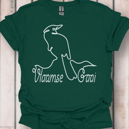 Vlaamse Gaai lijntekening wit T‑Shirt