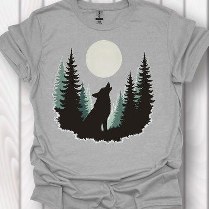 Wolf volle maan tijdloos T-shirt