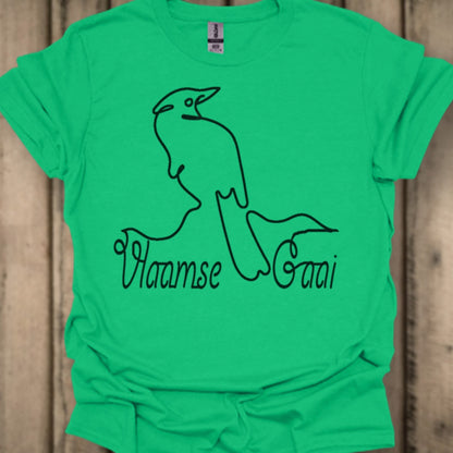 Vlaamse Gaai lijntekening zwart T‑Shirt