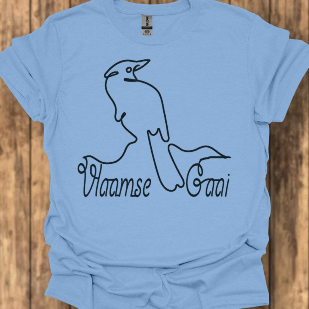 Vlaamse Gaai lijntekening zwart T‑Shirt