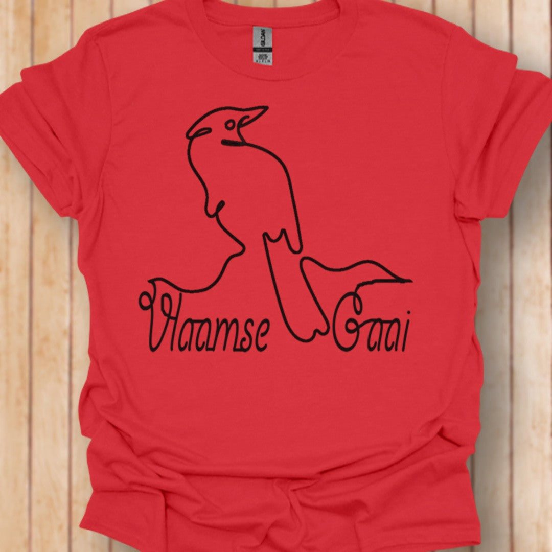 Vlaamse Gaai lijntekening zwart T‑Shirt