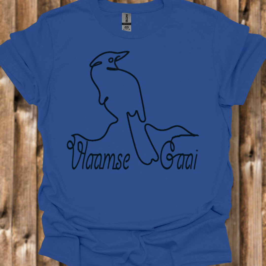 Vlaamse Gaai lijntekening zwart T‑Shirt