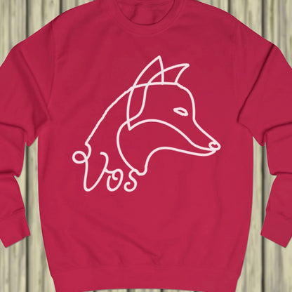 Vos lijntekening wit sweatshirt