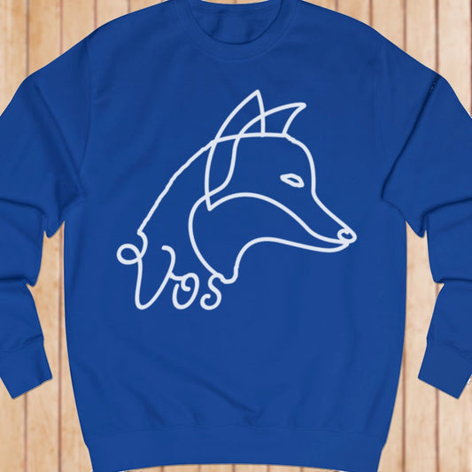 Vos lijntekening wit sweatshirt