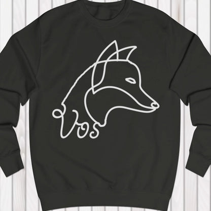 Vos lijntekening wit sweatshirt