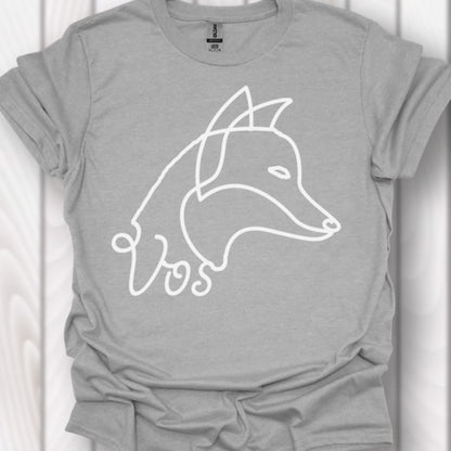 Vos lijntekening wit T‑Shirt