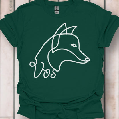 Vos lijntekening wit T‑Shirt