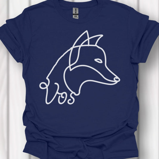 Vos lijntekening wit T‑Shirt