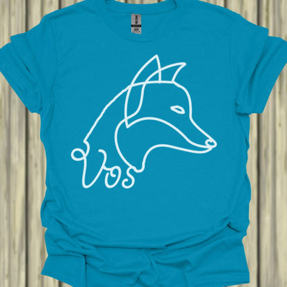 Vos lijntekening wit T‑Shirt