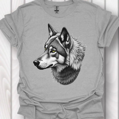 Loup noir et blanc profile T-shirt intemporel 