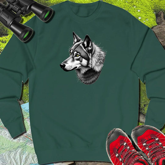 Loup noir et blanc profile sweat