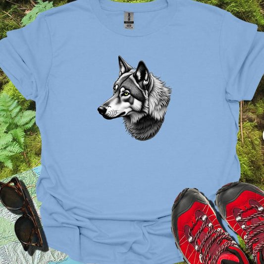 Loup noir et blanc profile T-shirt tendance