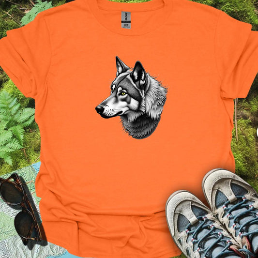 Loup noir et blanc profile T-shirt tendance