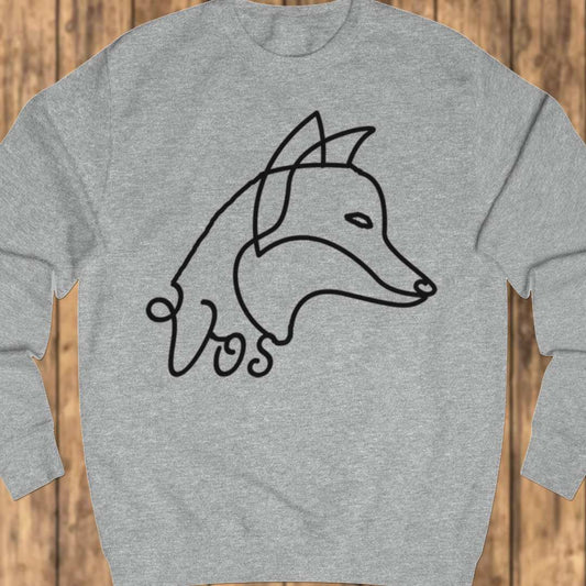 Vos lijntekening zwart sweatshirt