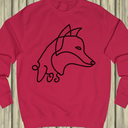 Vos lijntekening zwart sweatshirt
