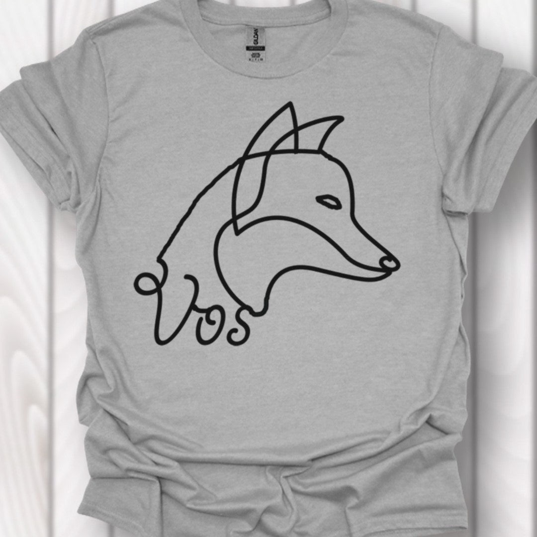 Vos lijntekening zwart T‑Shirt
