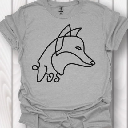 Vos lijntekening zwart T‑Shirt