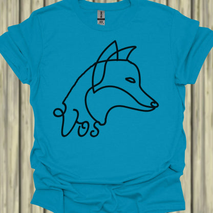 Vos lijntekening zwart T‑Shirt
