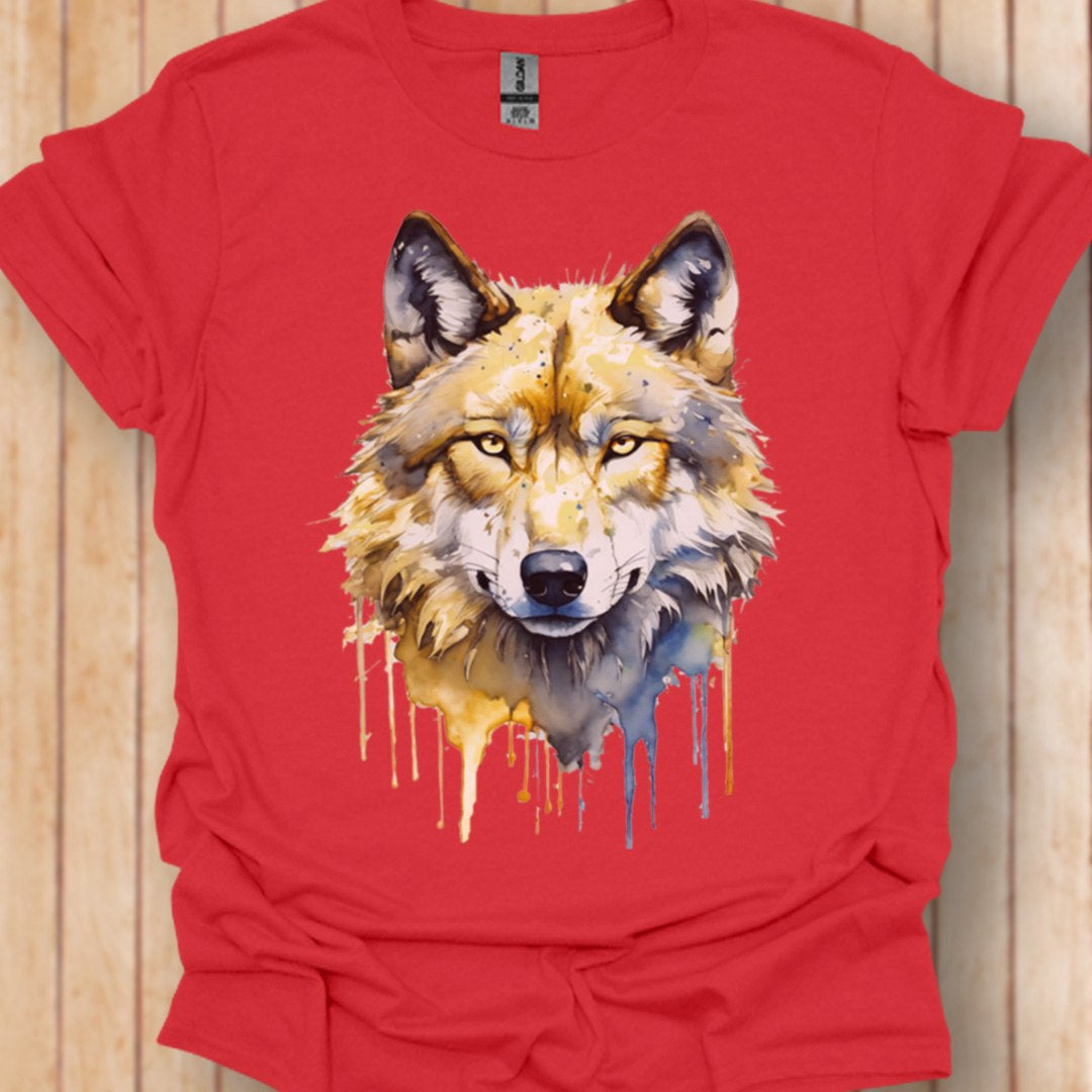 Loup art de peinture T-shirt tendance 